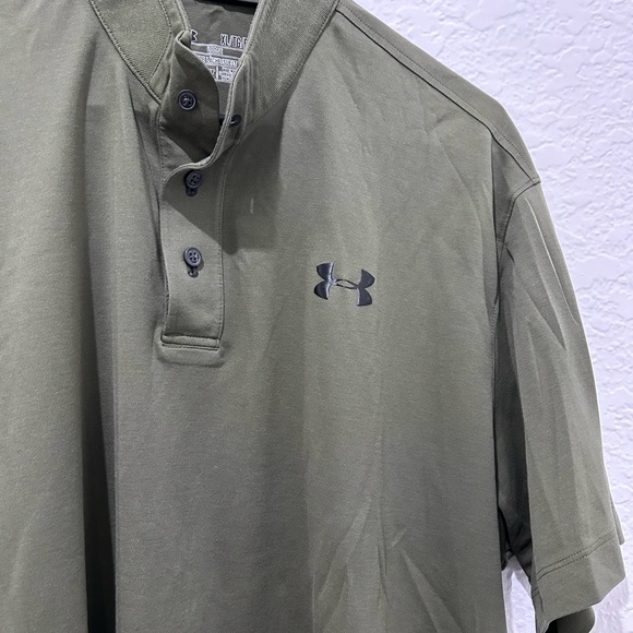 ⬇️PRICE⬇️ UNDER ARMOUR • Camo Green HeatGear Polo • size XL - Picture 2 of 6